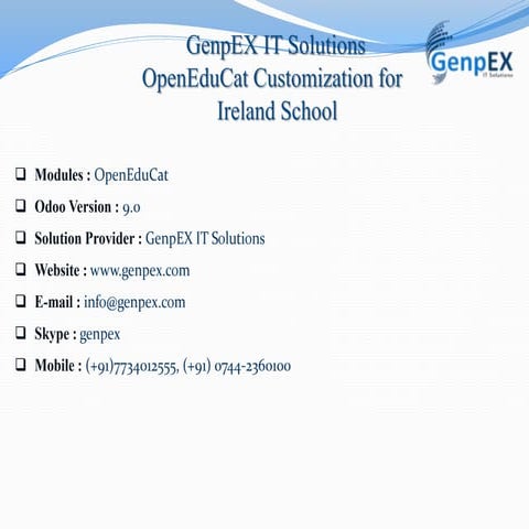 OpenEduCat Implementation for Academic Bridge,Ireland