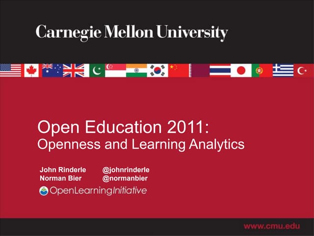Open Education 2011: Openness and Learning Analytics