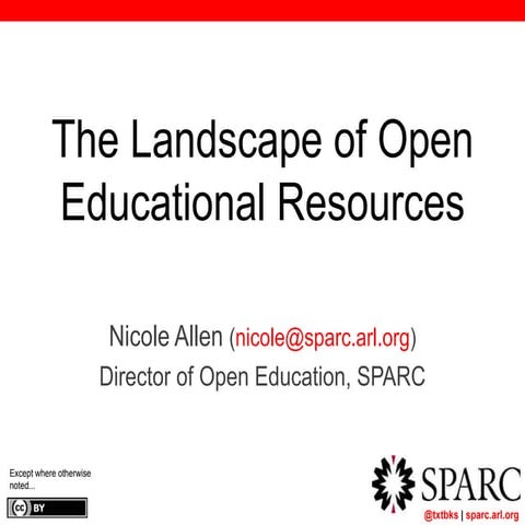The Landscape of Open Educational Resources