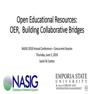 Open Educational Resources: OER, Building Collaborative Bridges