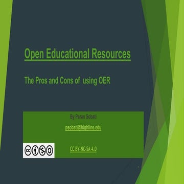 Benefits and challenges of open educational resources | PPTX