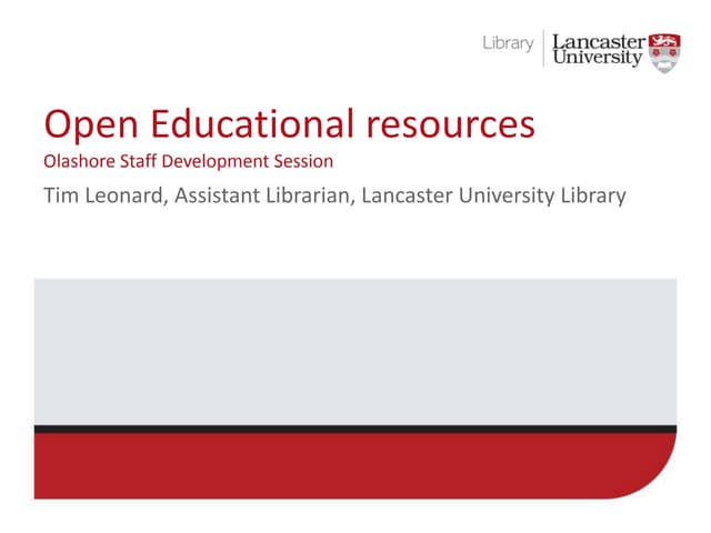 Open educational resources: Olashore staff development session