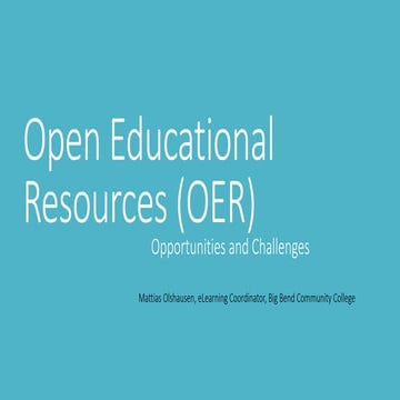 Open educational resources (oer)