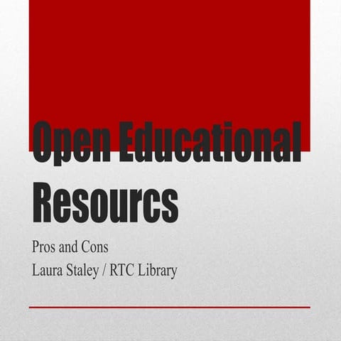 Open educational resources - Pros and Cons