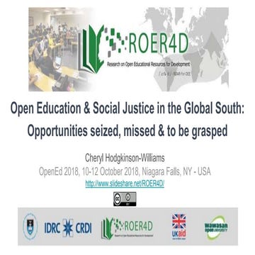 Open education and social justice in the global south opportunities seized, m...