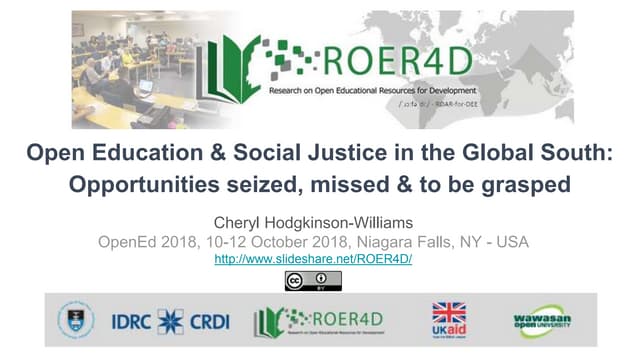 Open education and social justice in the global south opportunities seized, missed and to be grasped