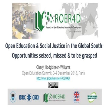 Open education and social justice in the global south opportunities seized, m...