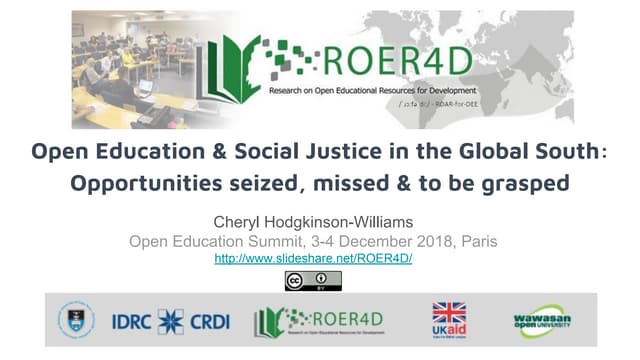 Open education and social justice in the global south opportunities seized, missed and to be grasped