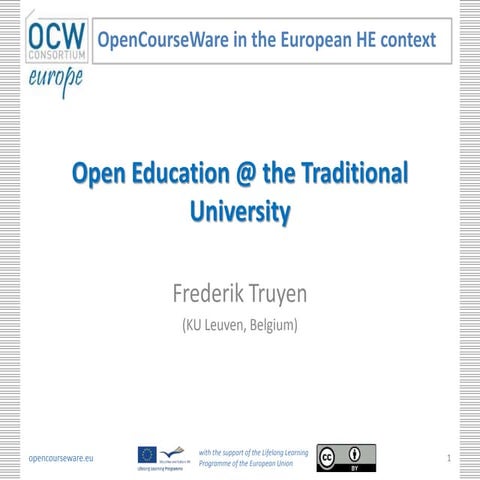 #OCWCGlobal Open education at the traditional university