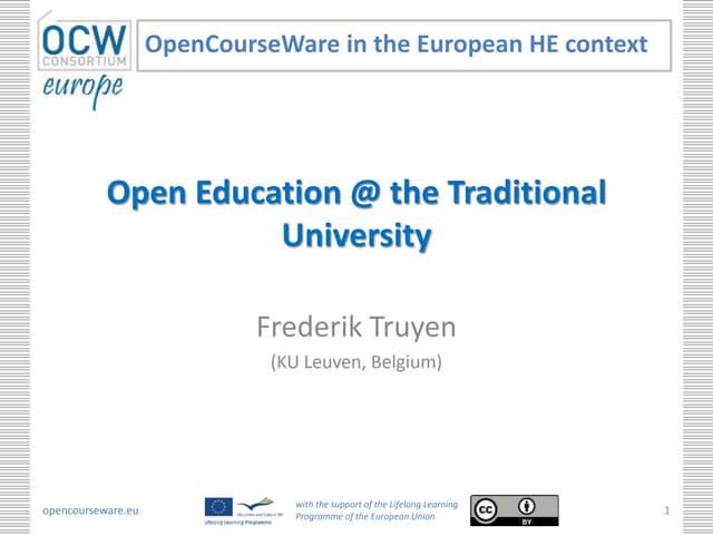 #OCWCGlobal Open education at the traditional university