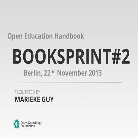 Second Open Education Handbook Booksprint