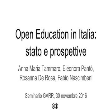 Open education in italia  stato e prospettive