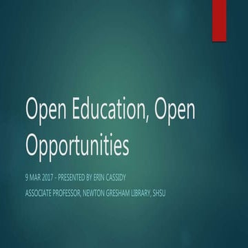 Open Education, Open Opportunities