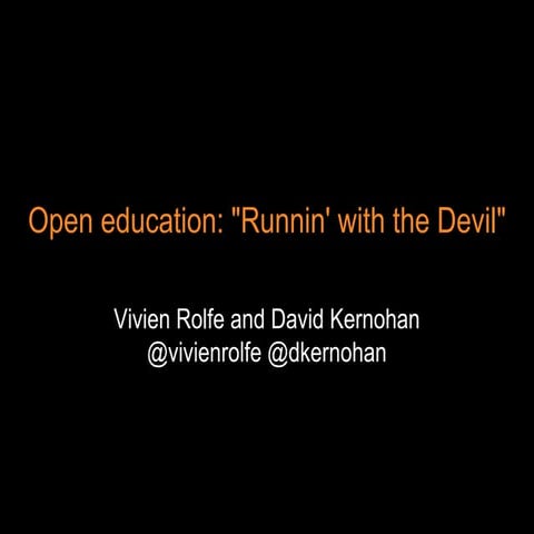 Open education: a critical appraisal.