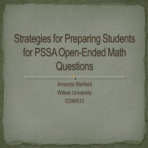 Open-Ended Math Strategies