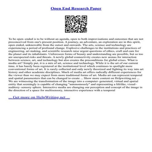 Open End Research Paper