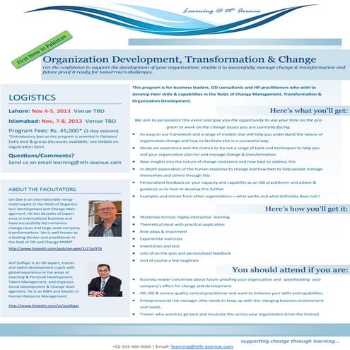 Organization Development, Transformation and Change Management in Pakistan