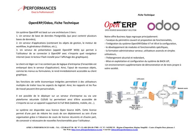 OpenERP/Odoo: Fiche Technique