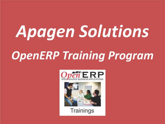 OpenERP Training with Apagen Solutions