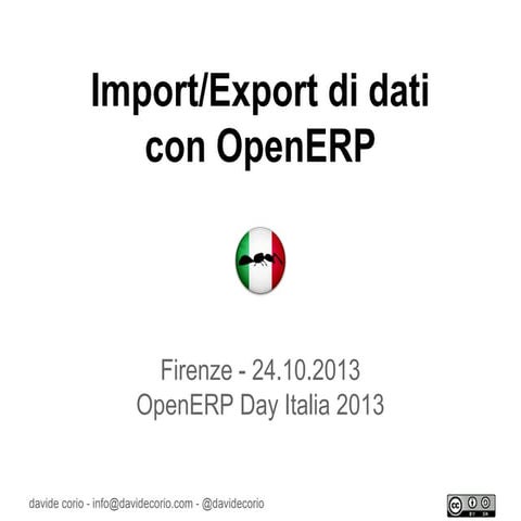 Import/Export di dati con OpenERP