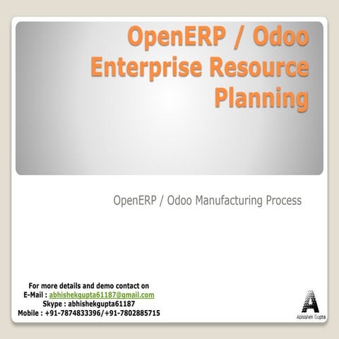 Odoo (OpenERP) Manufacturing Process
