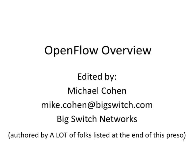 Openflow overview