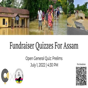 Open General Quiz Prelims: CQD Fundraiser Quizzes for Assam