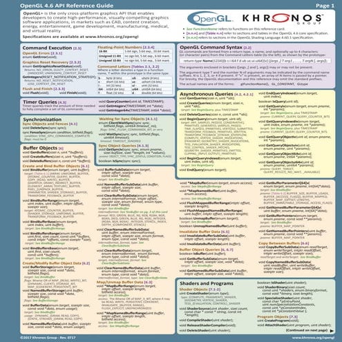 OpenGL 4.6 Reference Guide