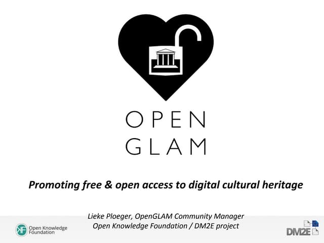 OpenGLAM presentation at EOD conference, 11 April 2014