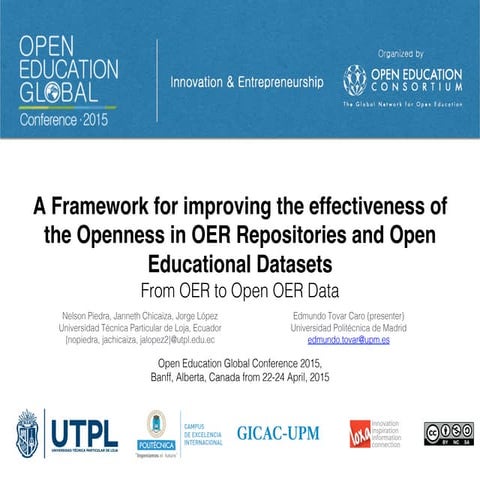 A Framework for improving the effectiveness of the Openness in OER Repositori...