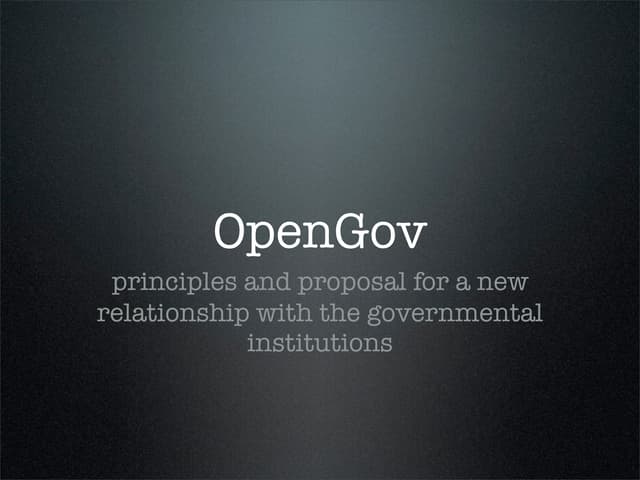 OpenGov and OpenData