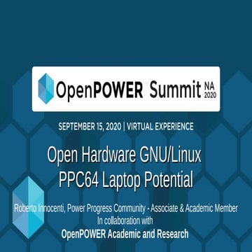  Open Hardware GNU/Linux PPC64 Laptop Potential 