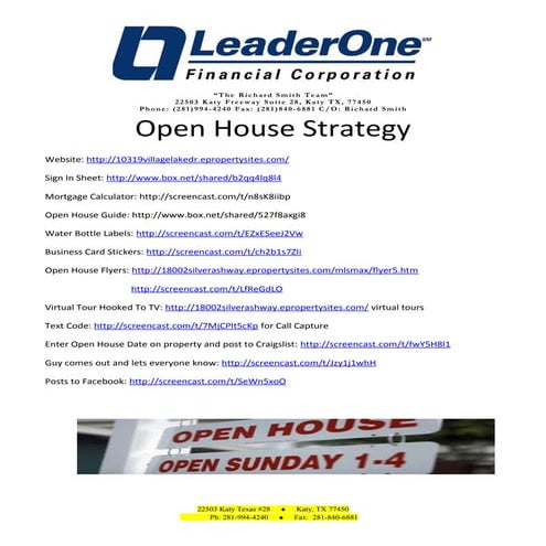 Open House Strategy | DOC
