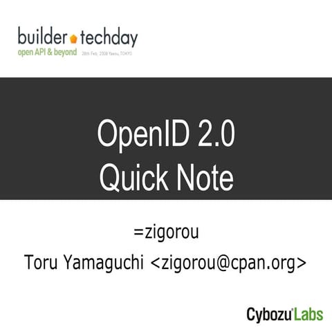 OpenID 2.0 Quick Note