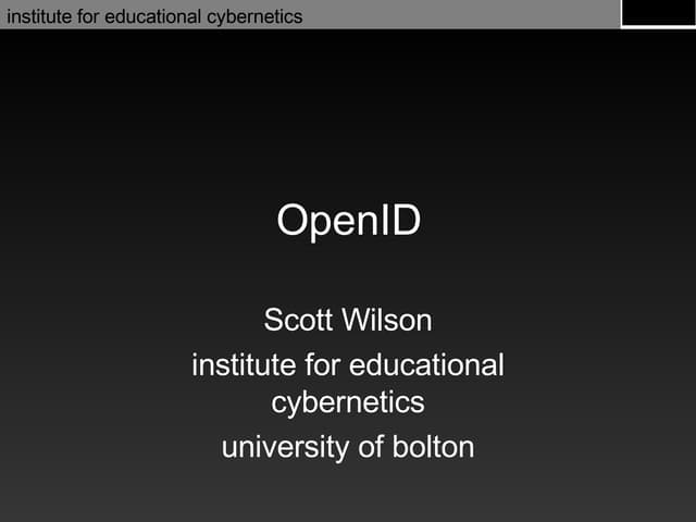 OpenID @ Winterschool 2008