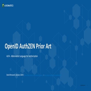 OpenID AuthZEN ALFA PEP-PDP Prior Art
