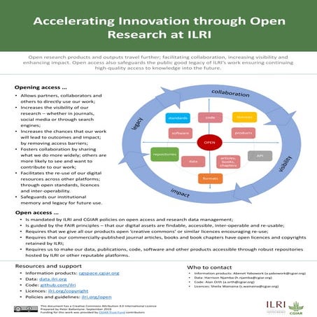 Accelerating Innovation through Open Research at ILRI