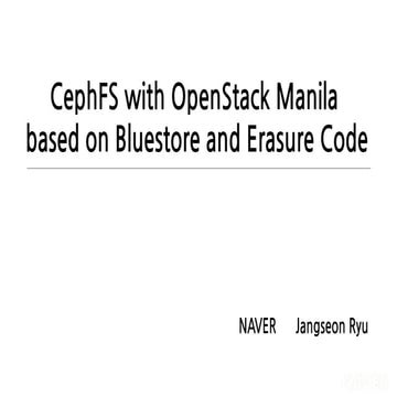 cephfs with openstack manila based on bluestore and erasure code