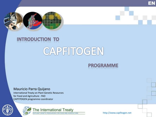 Opening session - CAPFITOGEN Programme introduction