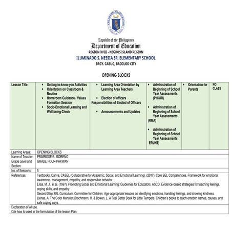 Comprehensive Grade 9 English Lesson Plan on Character and ...