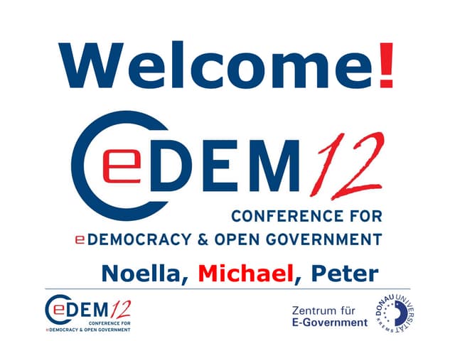 Opening CeDEM12