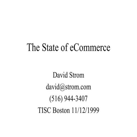 opening keynote on the state of eCommerce