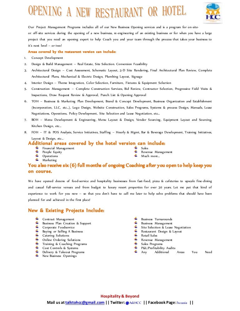 Business plan to buy a hotel