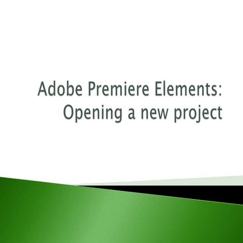 Opening a project