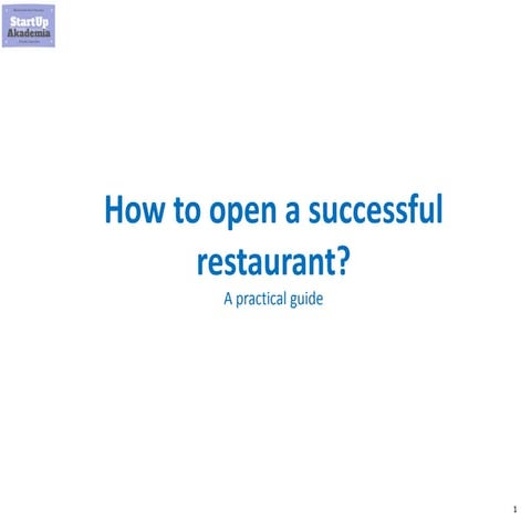 How to open a restaurant?