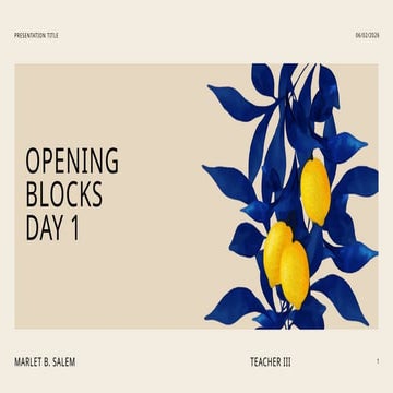 Interactive Opening Block Activities for Grades 7-12: Orientation ...