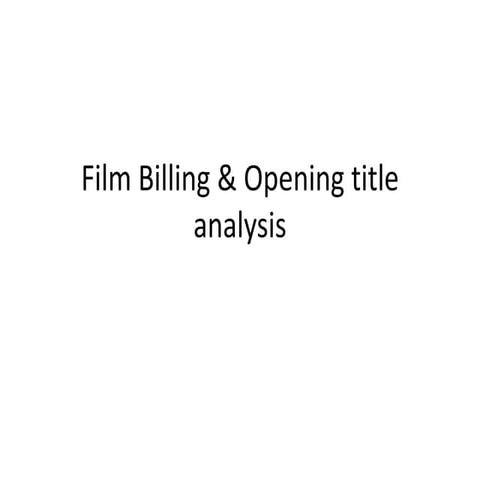Opening credits analysis