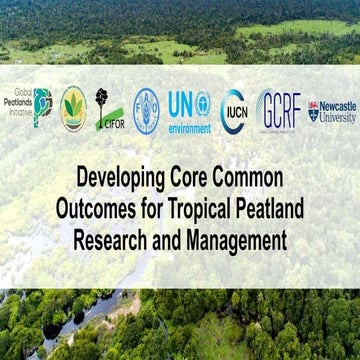 Developing core common outcomes for tropical peatland research and management