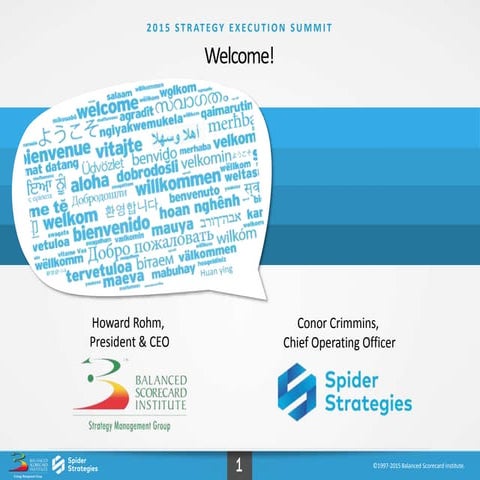 Strategy Execution Summit 2015: Opening Remarks