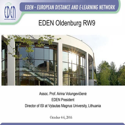 EDEN President Airina Volungeviciene's Opening Speech at #EDENRW9